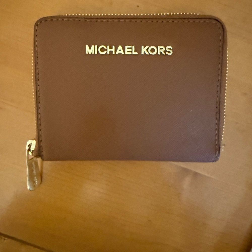 Michael Kors Chocolate Brown Wallet with Gold Accents